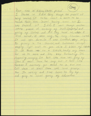 First time in Idaho State Prison