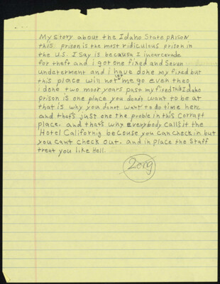 My story about the Idaho State Prison