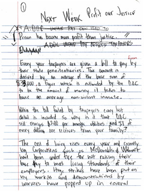 Next week profit over justice