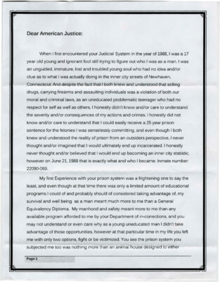 Dear American justice