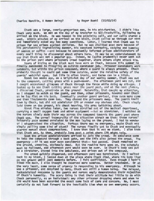 Charles Handlin, a human being?