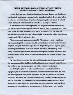 Inside the walls of an Indiana state prison