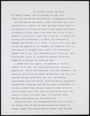 Pen pals who are news services, collaborators and fans