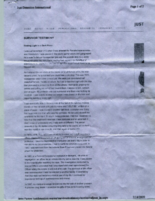 Survivor testimony: Finding light in a dark place