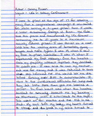 Life in solitary confinement