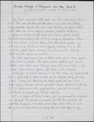 Drugs, gangs, and dropouts in the B.O.P.