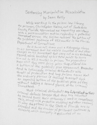 Sentencing manipulation miscalculation