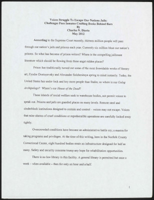 Voices struggle to escape our nations jails: Challenges face inmates crafting books behind bars