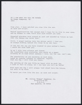 So I can hear you call me father