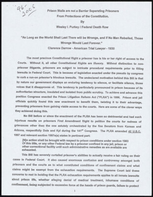 Prison walls are not a barrier separating prisoners from protections of the Constitution.