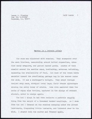 Murder is a private affair