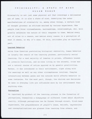 Criminality: a state of mind