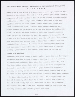 The problem with ideology: incarceration and unintended consequences