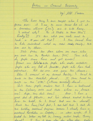 Prison or criminal university