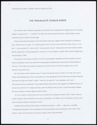 The travails of Charlie Sheen