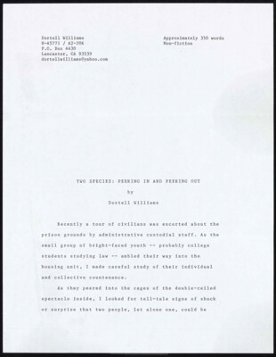 Two species: peering in and peering out