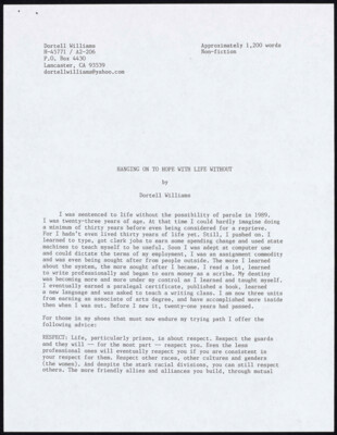 Hanging on to hope with life without