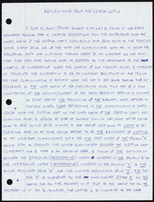 Reflections from the cement coffin June 21, 2013