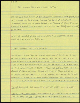 Reflections from the cement coffin subject matter: vision earthvibe