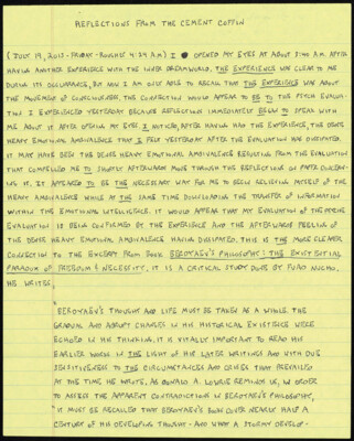 Reflections from the cement coffin July 19, 2013