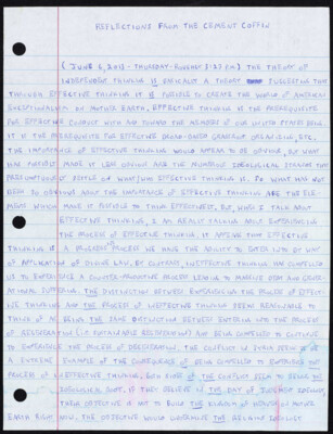 Reflections from the cement coffin June 6, 2013 - Thursday - roughly 3:23 P.M.