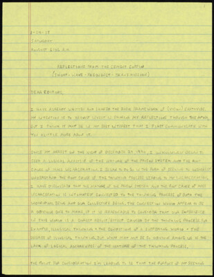 Reflections from the cement coffin (short-wave-frequency-transmission)