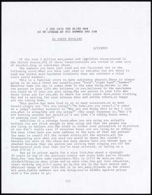 I see said the blind man as he looked at his hammer and saw