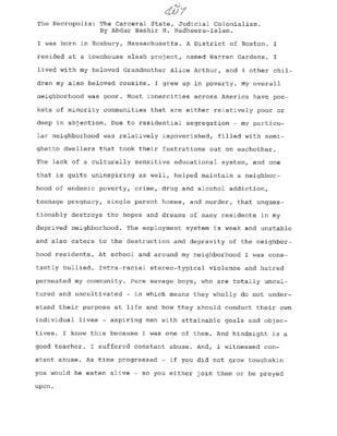 The necropolis: The carceral state, judicial colonialism