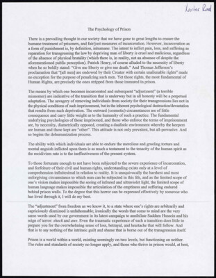 The psychology of prison