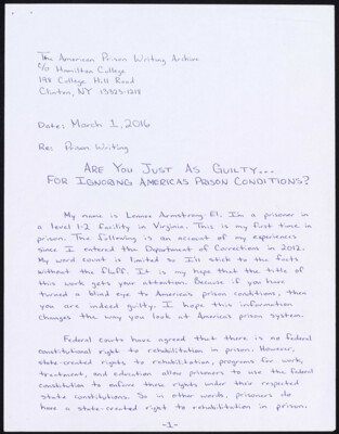 Are you just as guilty...for ignoring Americas prison conditions?