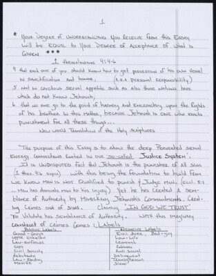Your degree of understanding you receive from this essay will be equal to your degree of acceptance of what is given