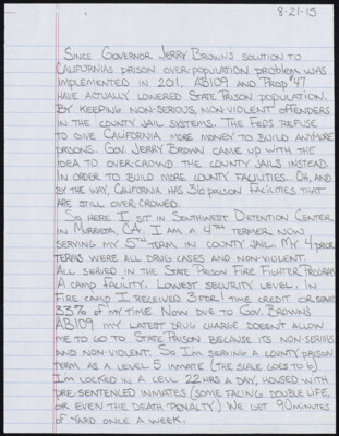 Since Governor Jerry Brown's solution