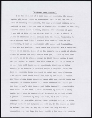 Solitary confinement