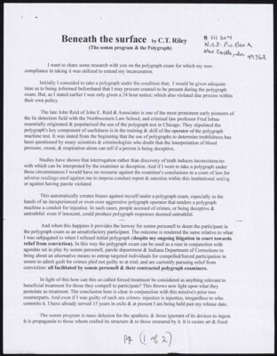 Beneath the surface (the somm program &amp; the polygraph)