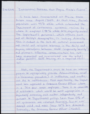 Institutional problems that plague Maine's prisons