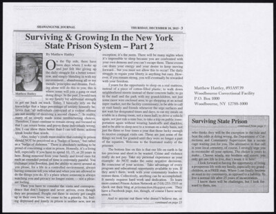 Surviving &amp; growing in the New York state prison system - part 2