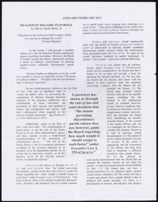 Realism in regard to parole