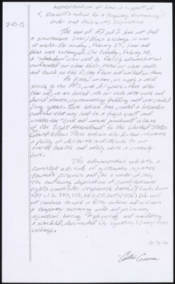 Memorandum of law in support of plaintiff's motion for a temporary restraining order and preliminary injunction