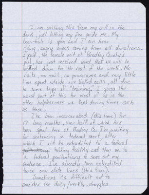 I am writing this from my cell