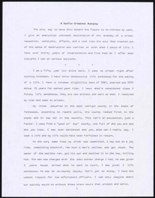 A selfie criminal autopsy