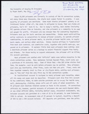 The economics of gouging PA prisoners