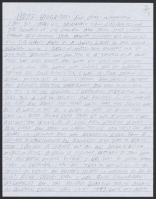 Brief biography and other information