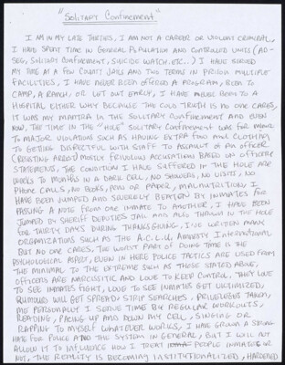 Solitary confinement