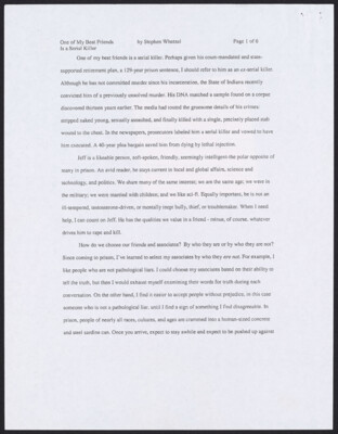 One of my best friends is a serial killer