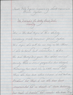 The inmate's re-entry back into society