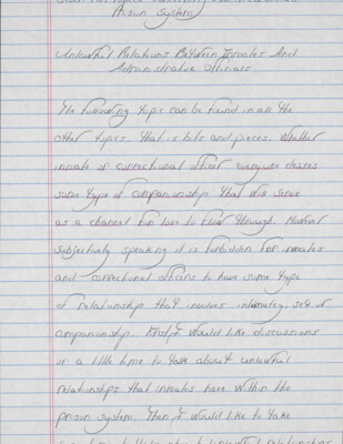 Unlawful relations between inmates and administrative officials