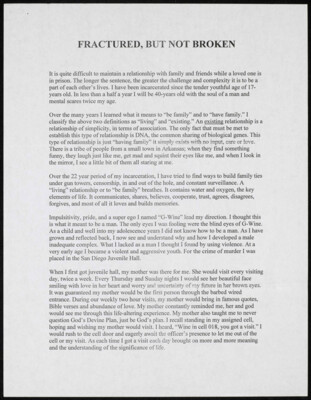 Fractured, but not broken