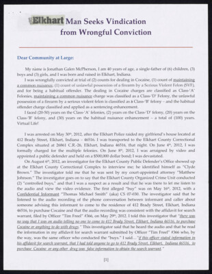 Elkhart man seeks vindication from wrongful conviction