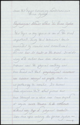 Psychological affairs within the prison system