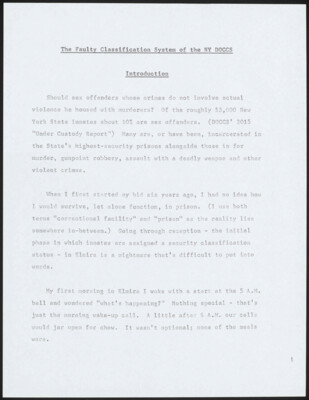 The faulty classification system of the NY DOCCS